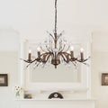 Candelabro a Candela in Stile Francese Classico con Accenti in Cristallo