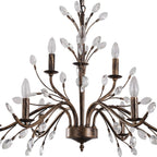 Candelabro a Candela in Stile Francese Classico con Accenti in Cristallo