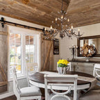 Candelabro a Candela in Stile Francese Classico con Accenti in Cristallo