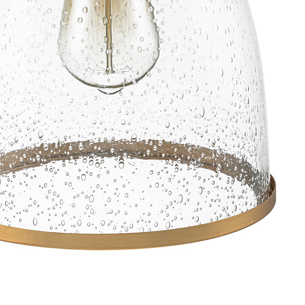Lampadario a Cupola in Vetro Semi Trasparente con 1 Luce per Tavolo da Pranzo