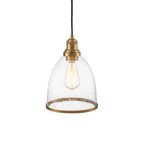 Lampadario a Cupola in Vetro Semi Trasparente con 1 Luce per Tavolo da Pranzo