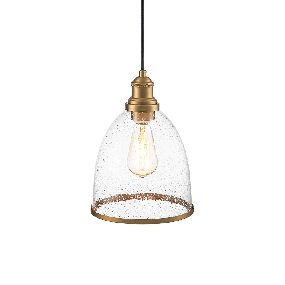 Lampadario a Cupola in Vetro Semi Trasparente con 1 Luce per Tavolo da Pranzo