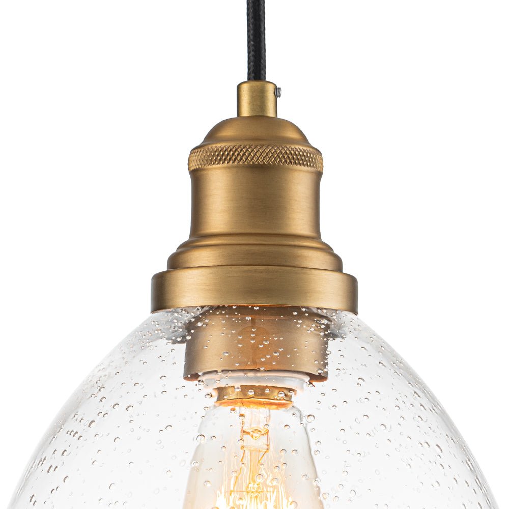Lampadario a Cupola in Vetro Semi Trasparente con 1 Luce per Tavolo da Pranzo