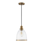 Lampadario a Cupola in Vetro Semi Trasparente con 1 Luce per Tavolo da Pranzo