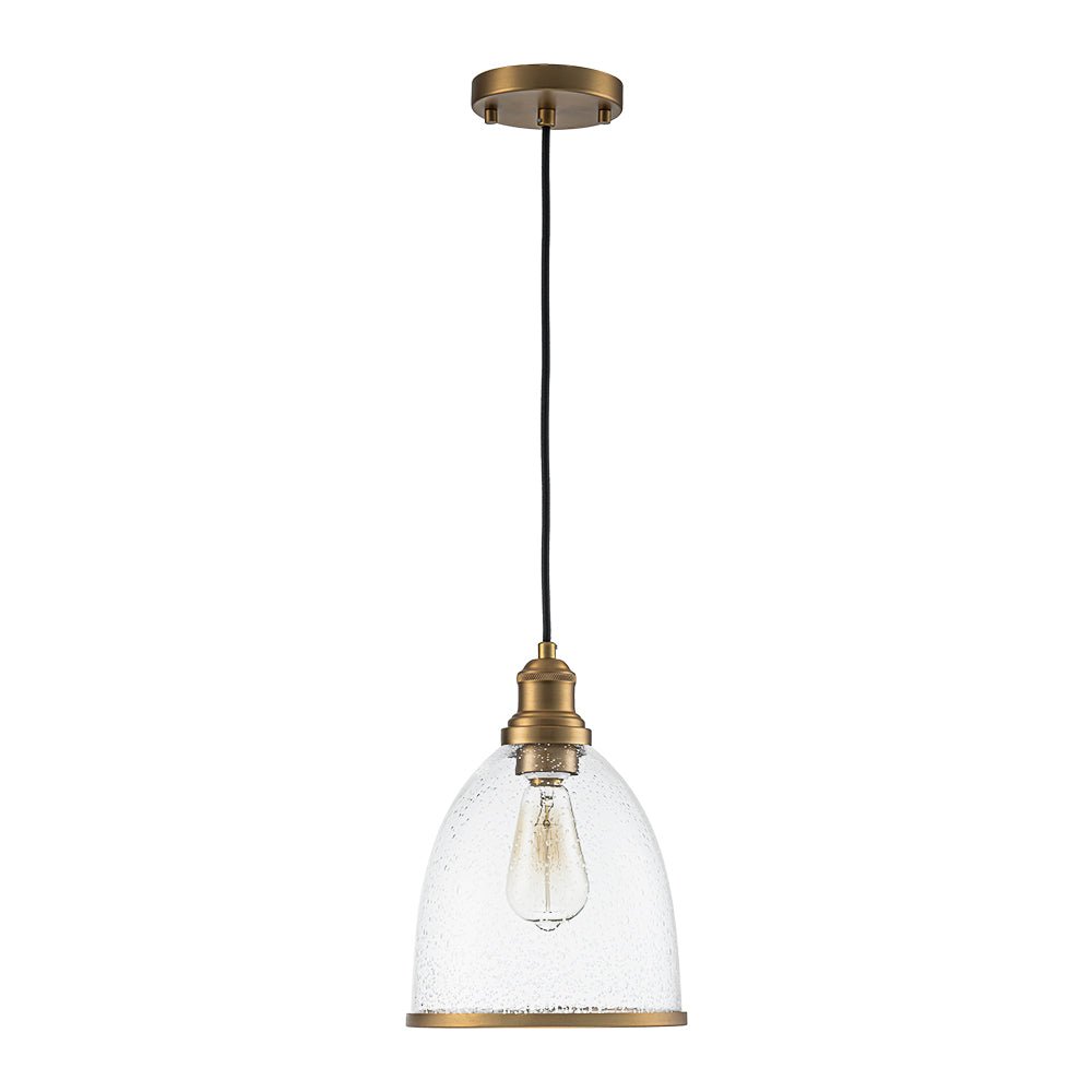 Lampadario a Cupola in Vetro Semi Trasparente con 1 Luce per Tavolo da Pranzo