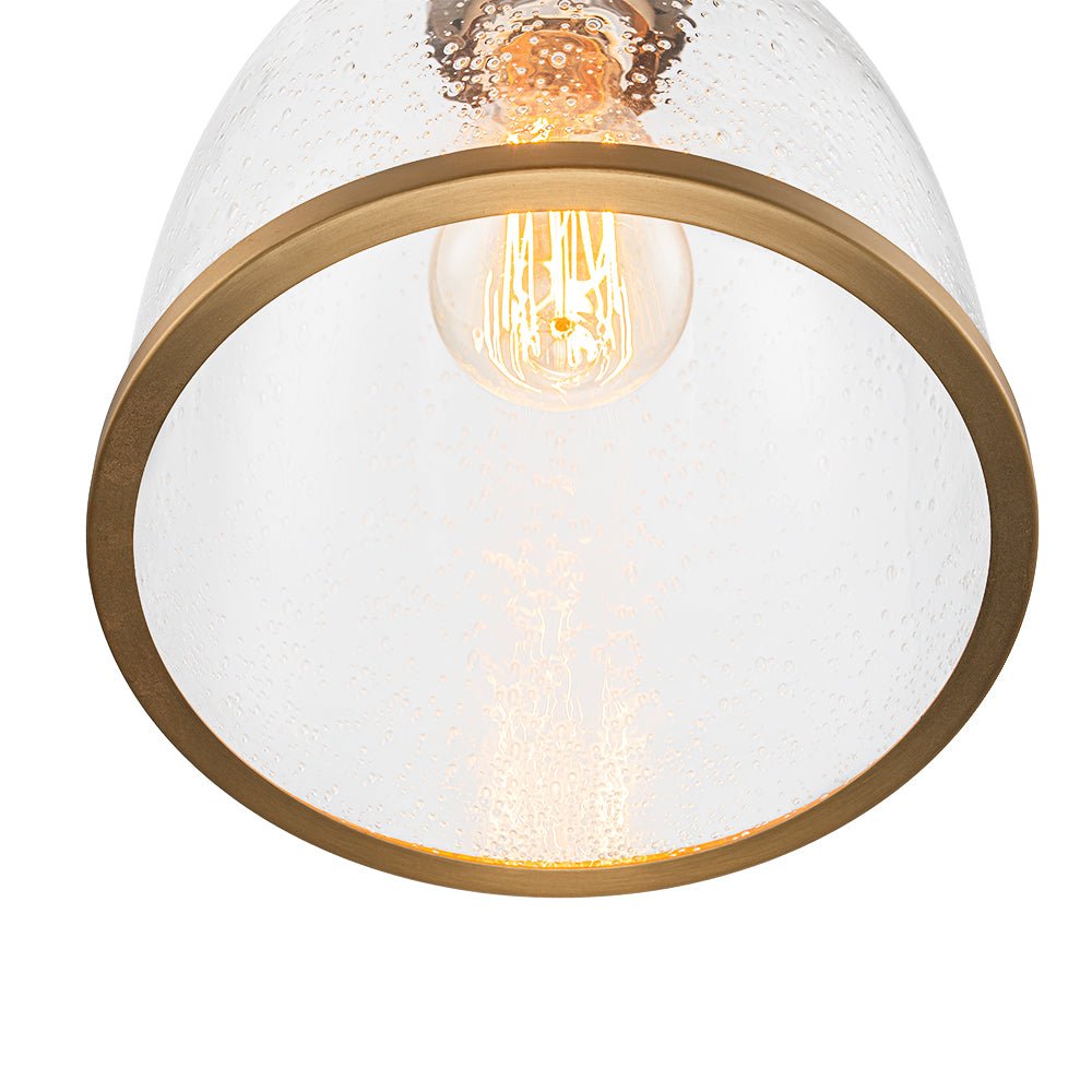 Lampadario a Cupola in Vetro Semi Trasparente con 1 Luce per Tavolo da Pranzo