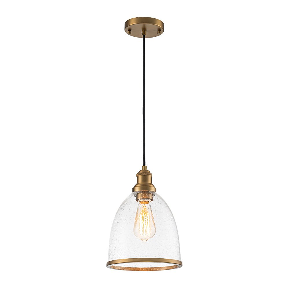Lampadario a Cupola in Vetro Semi Trasparente con 1 Luce per Tavolo da Pranzo