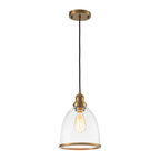 Lampadario a Cupola in Vetro Semi Trasparente con 1 Luce per Tavolo da Pranzo