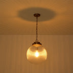 Lampada a sospensione contemporanea con orbita in vetro trasparente a ribasso 1 luce