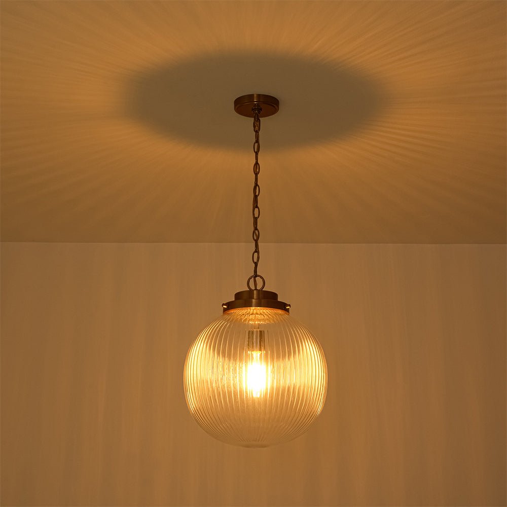 Lampada a sospensione contemporanea con orbita in vetro trasparente a ribasso 1 luce