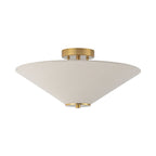 Lampada da soffitto con cono in tessuto di lino a 3 luci contemporanea