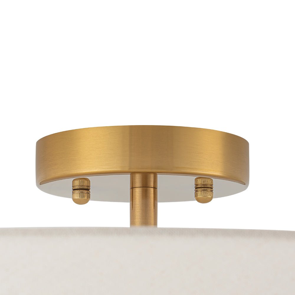 Lampada da soffitto con cono in tessuto di lino a 3 luci contemporanea