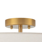 Lampada da soffitto con cono in tessuto di lino a 3 luci contemporanea