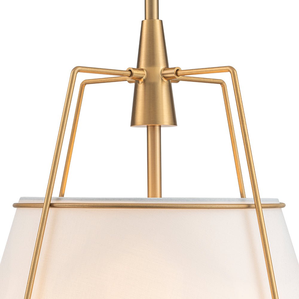 Lampada a sospensione conica in lino a 4 luci contemporanea