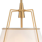 Lampada a sospensione conica in lino a 4 luci contemporanea