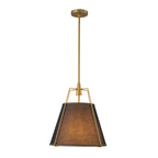 Lampada a sospensione conica in lino a 4 luci contemporanea