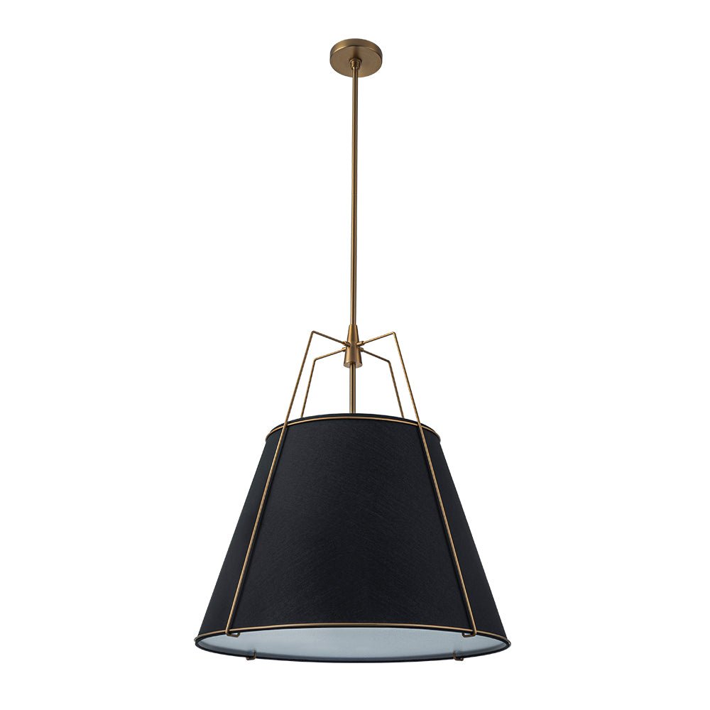 Lampada a sospensione conica in lino a 4 luci contemporanea