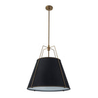 Lampada a sospensione conica in lino a 4 luci contemporanea