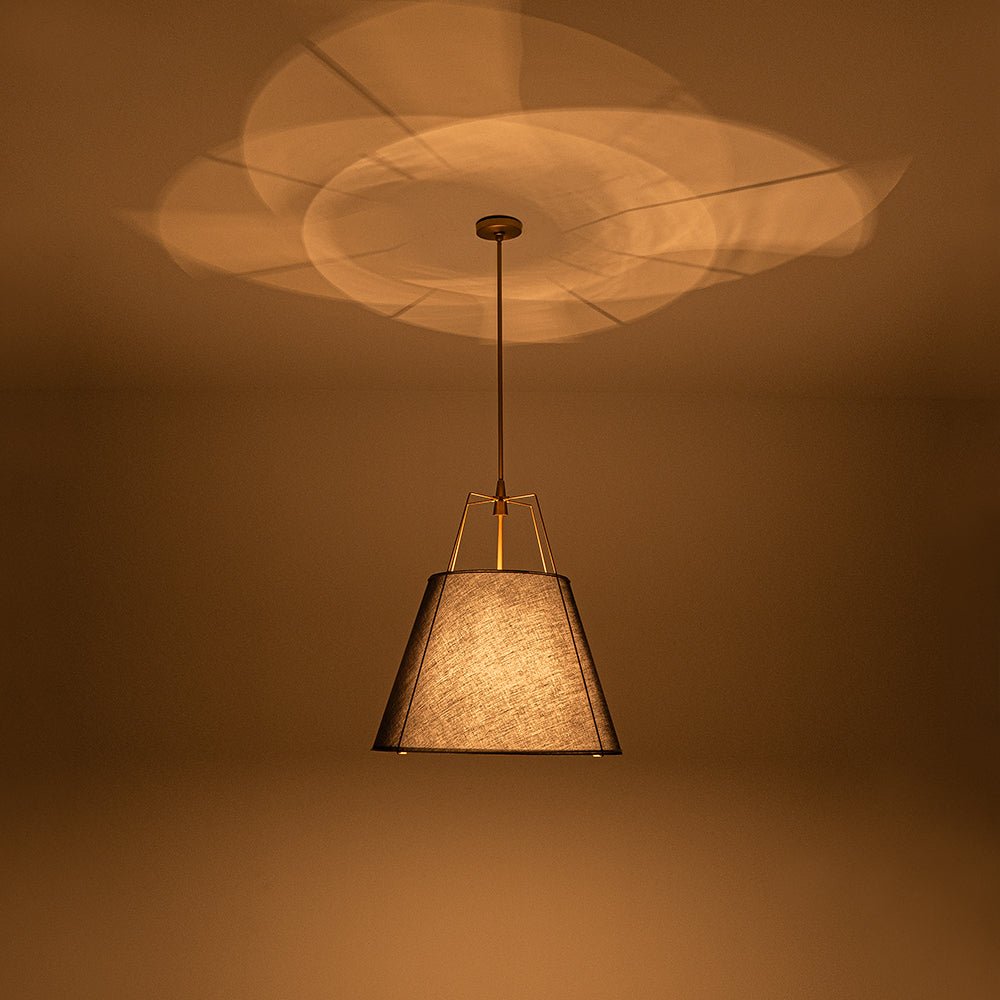 Lampada a sospensione conica in lino a 4 luci contemporanea