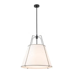 Lampada a sospensione conica in lino a 4 luci contemporanea