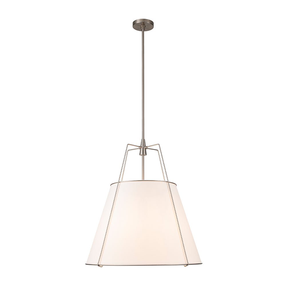 Lampada a sospensione conica in lino a 4 luci contemporanea