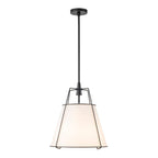 Lampada a sospensione conica in lino a 4 luci contemporanea