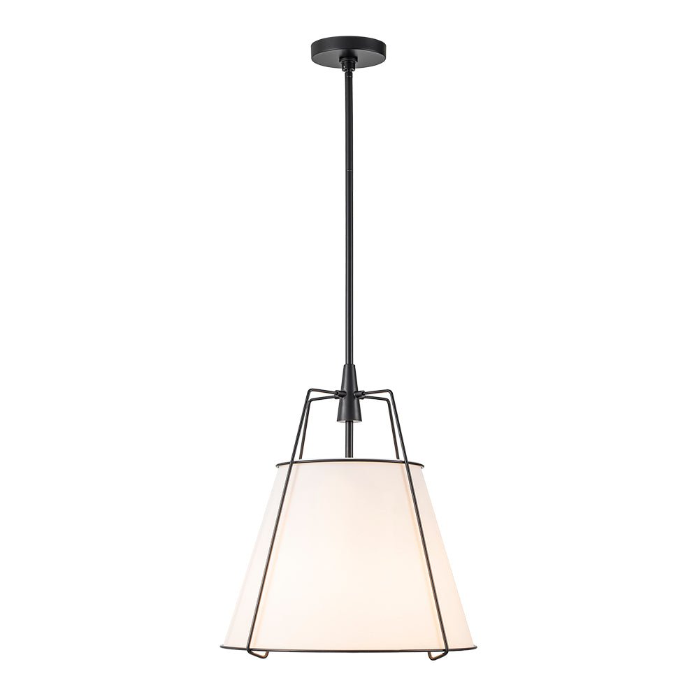 Lampada a sospensione conica in lino a 4 luci contemporanea