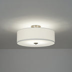 Lampada da soffitto semi-flush in tessuto lino a 4 luci contemporanea