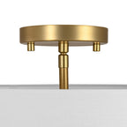 Lampada da soffitto semi-flush in tessuto lino a 4 luci contemporanea
