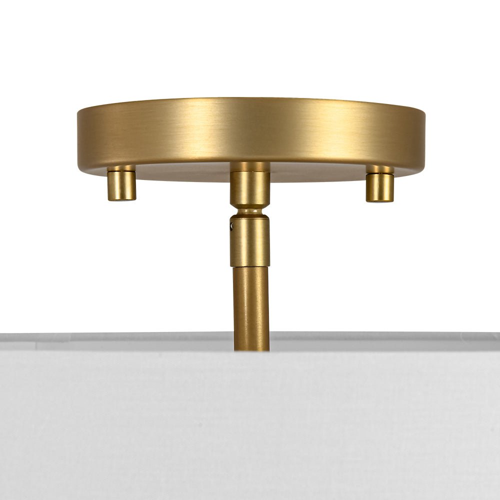Lampada da soffitto semi-flush in tessuto lino a 4 luci contemporanea