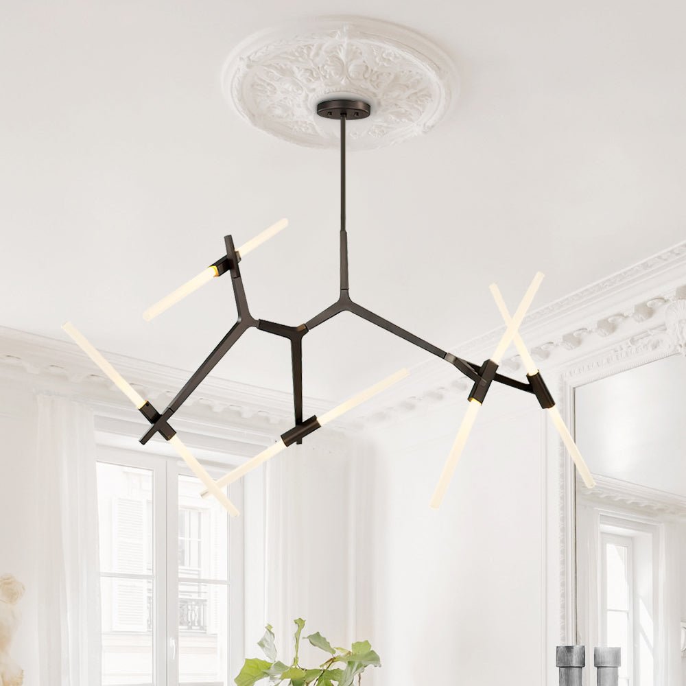 Design Asimmetrico Contemporaneo Lampadario a Rami con 10 Luci