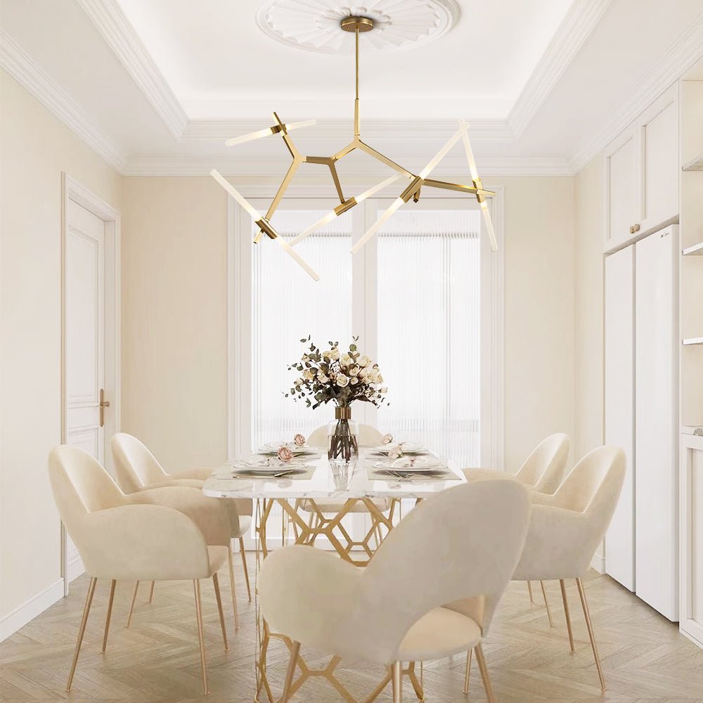 Design Asimmetrico Contemporaneo Lampadario a Rami con 10 Luci