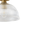 Lampada da soffitto semi a cupola in vetro trasparente a righe con 1 luce