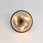 Lampada da soffitto a ciotola in vetro crackle con 3 luci per soffitti bassi