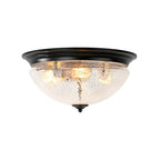 Lampada da soffitto a ciotola in vetro crackle con 3 luci per soffitti bassi