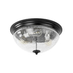 Lampada da soffitto a ciotola in vetro crackle con 3 luci per soffitti bassi