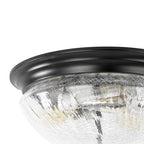 Lampada da soffitto a ciotola in vetro crackle con 3 luci per soffitti bassi