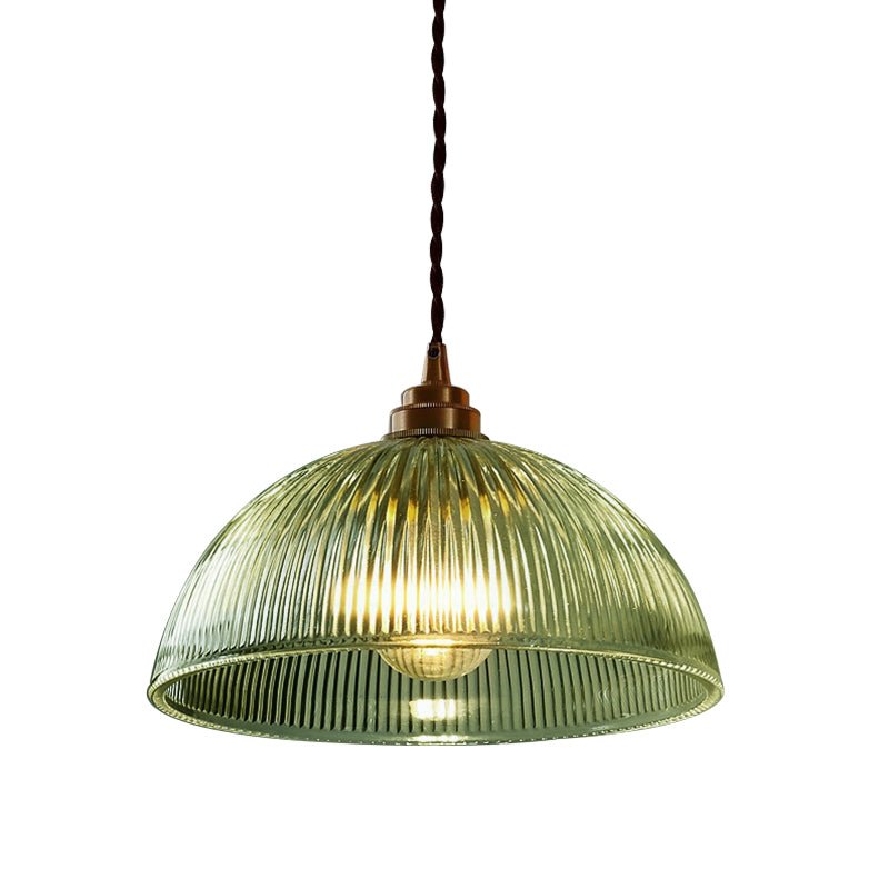 Lampada a sospensione in vetro trasparente a forma di cupola con 1 luce in stile industriale e fattoria