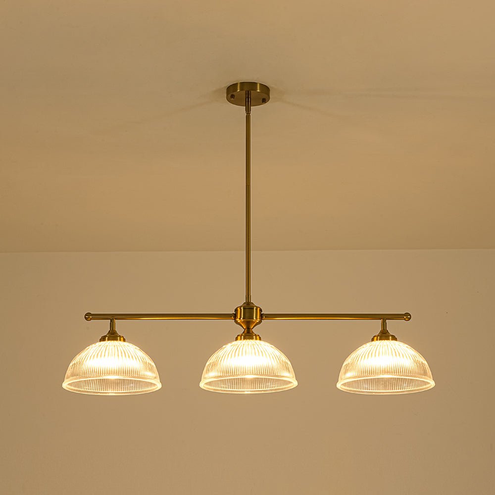 Lampada a sospensione in vetro trasparente a forma di cupola con 1 luce in stile industriale e fattoria