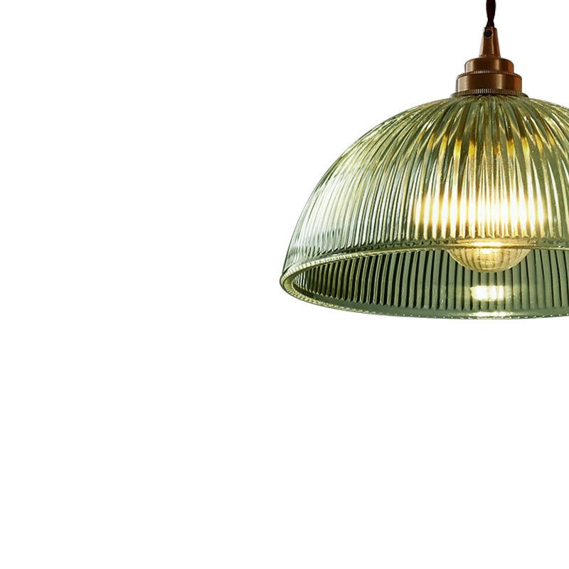 Lampada a sospensione in vetro trasparente a forma di cupola con 1 luce in stile industriale e fattoria