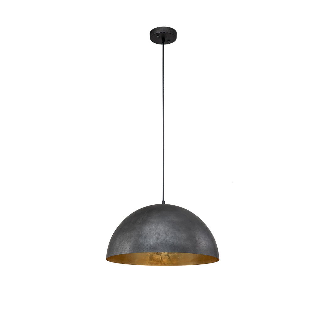 Lampada a sospensione in metallo a cupola industriale da 1 luce