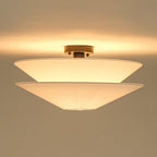 Lampada a soffitto in tessuto a strati con 1 luce in lino gabbiano stile medievale francese
