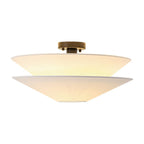 Lampada a soffitto in tessuto a strati con 1 luce in lino gabbiano stile medievale francese