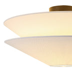 Lampada a soffitto in tessuto a strati con 1 luce in lino gabbiano stile medievale francese