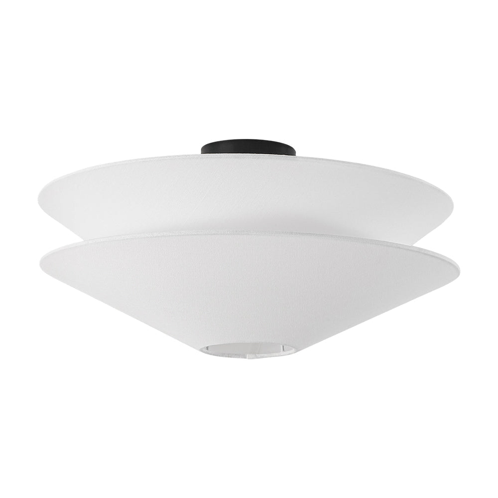 Lampada a soffitto in tessuto a strati con 1 luce in lino gabbiano stile medievale francese