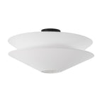Lampada a soffitto in tessuto a strati con 1 luce in lino gabbiano stile medievale francese