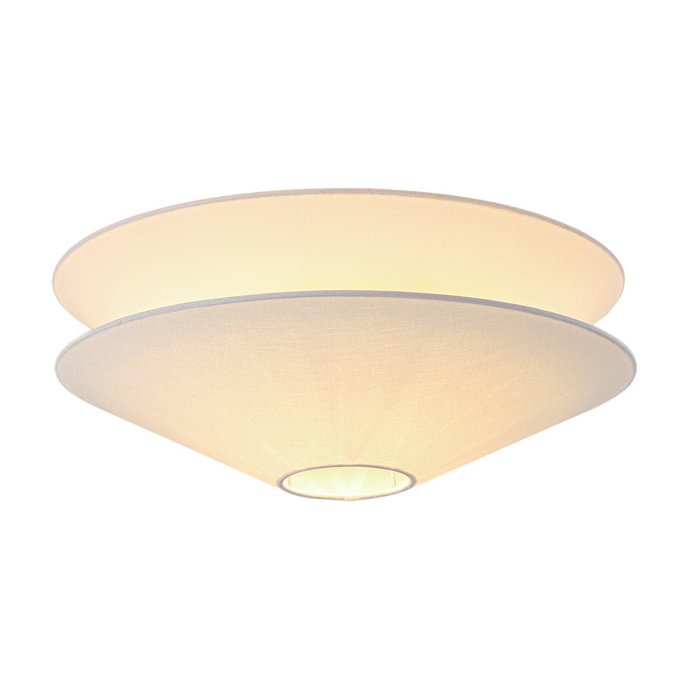 Lampada a soffitto in tessuto a strati con 1 luce in lino gabbiano stile medievale francese