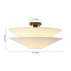 Lampada a soffitto in tessuto a strati con 1 luce in lino gabbiano stile medievale francese