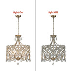 Lampadario a Tamburo Vintage in Cristallo con 5 Luci in Stile Francese