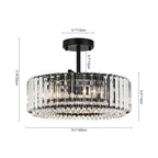Lampada da soffitto semi flush con 4 luci e accenti in cristallo Glam Luxury